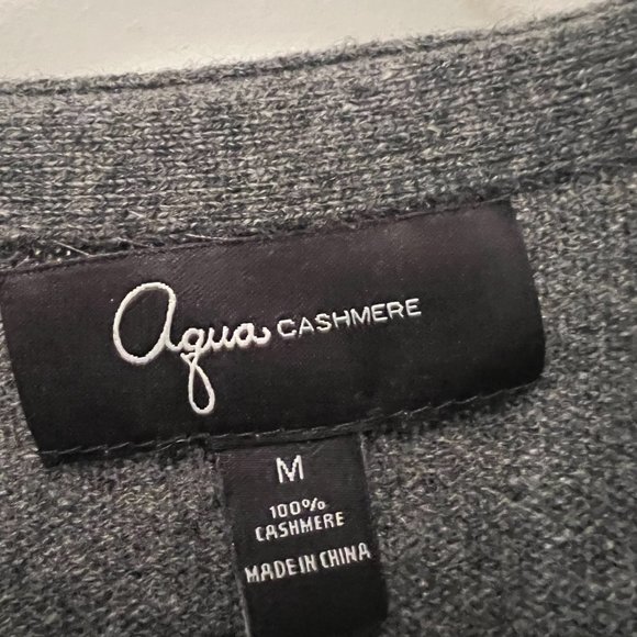 Bloomingdale's Aqua Gray Cashmere Sweater Dress, Size Medium - Picture 3 of 4